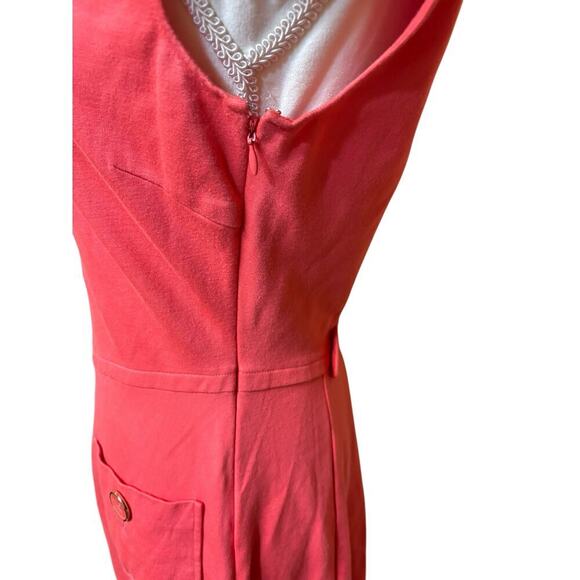 Ted Baker Harmia Coral Pocket Button Fit and Flare Mini Dress - 2 / US 4 - Picture 6 of 11